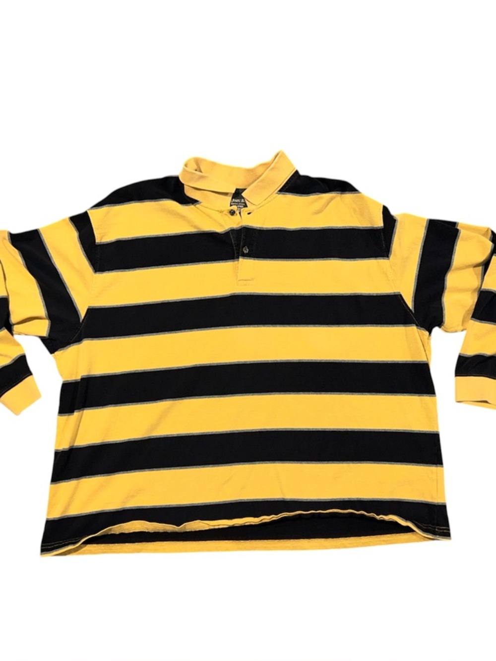 Vintage 80s/90s Grandpa Knit Long Sleeve Funky Polo Shirt / Striped Rugby Shirt